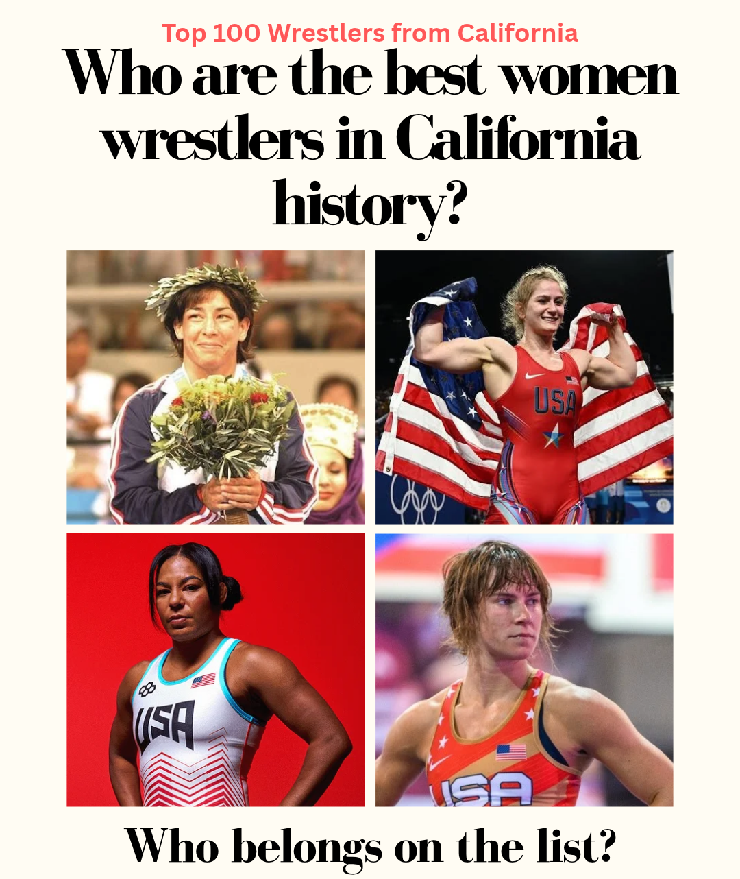 Who are the best women wrestlers in California history?